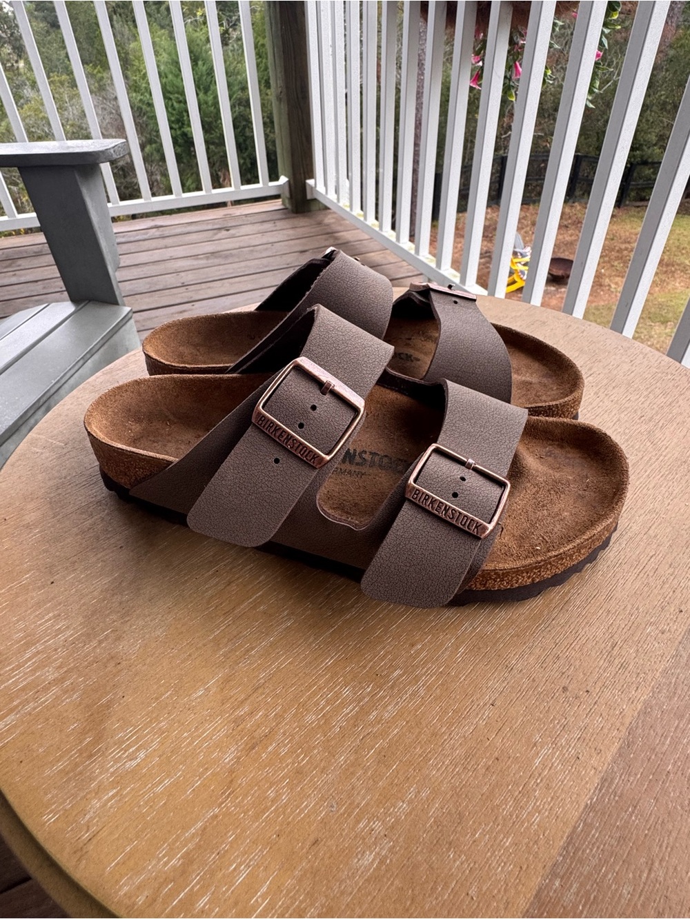 Birkenstock Arizona Brown Birko-Flor Two Strap Sandals EU 37 US 6-6.5